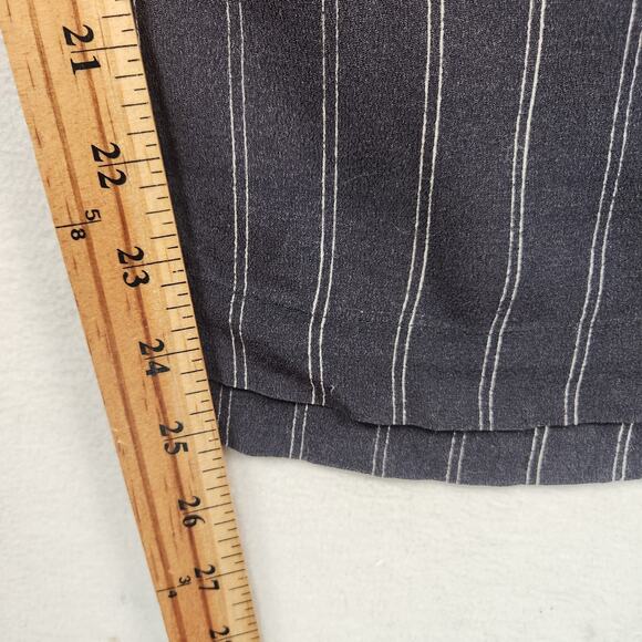 Wilfred Aritzia Paperbag Pants Women L Black Cream Striped Wide Leg Cropped - Picture 9 of 15